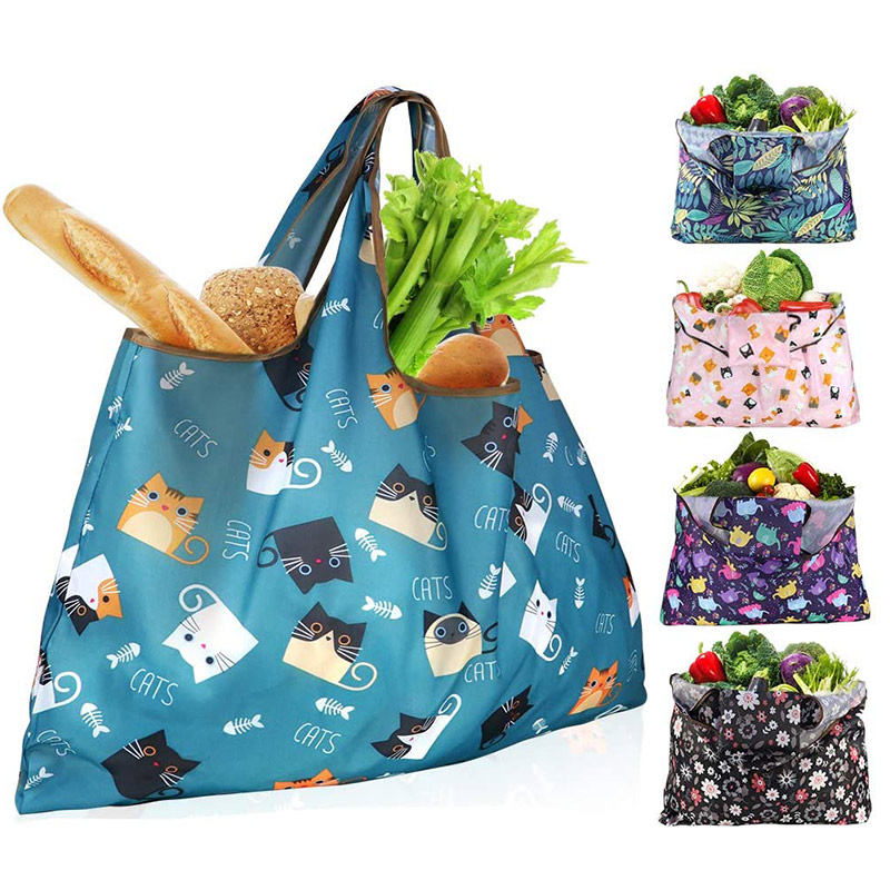 China Grocery Foldable Bag Wholesale RPET Foldable Large shopping